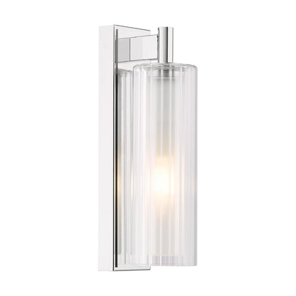 Bevin Bathroom Wall Light Polished Chrome and Ribbed Glass IP44