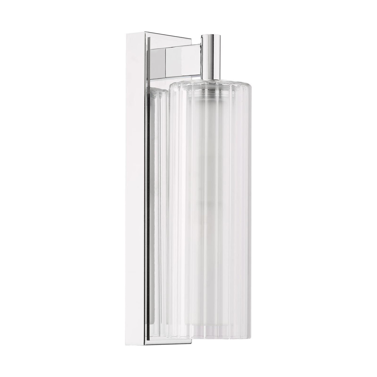Bevin Bathroom Wall Light Polished Chrome and Ribbed Glass IP44