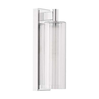 Bevin Bathroom Wall Light Polished Chrome and Ribbed Glass IP44