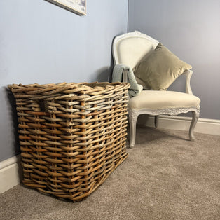 Wovenhill Bamboo Rattan Rectangle Log Basket
