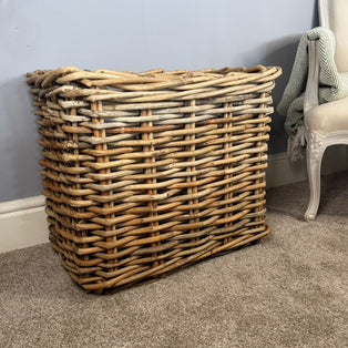 Wovenhill Bamboo Rattan Rectangle Log Basket