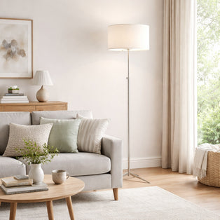 Brielle Satin Chrome Floor Lamp