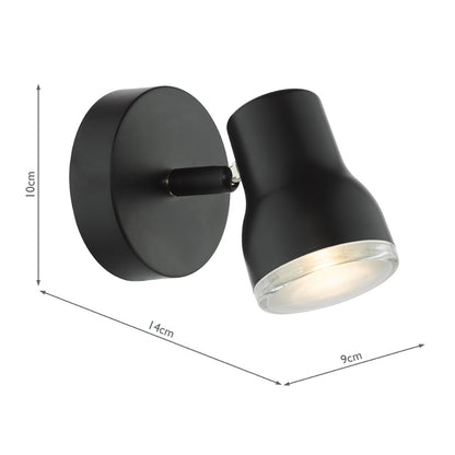 Clint Bathroom Wall Spotlight Matte Black IP44