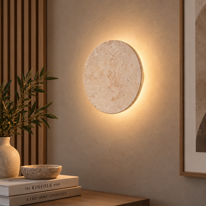 Bobbin Travertine Wall Light