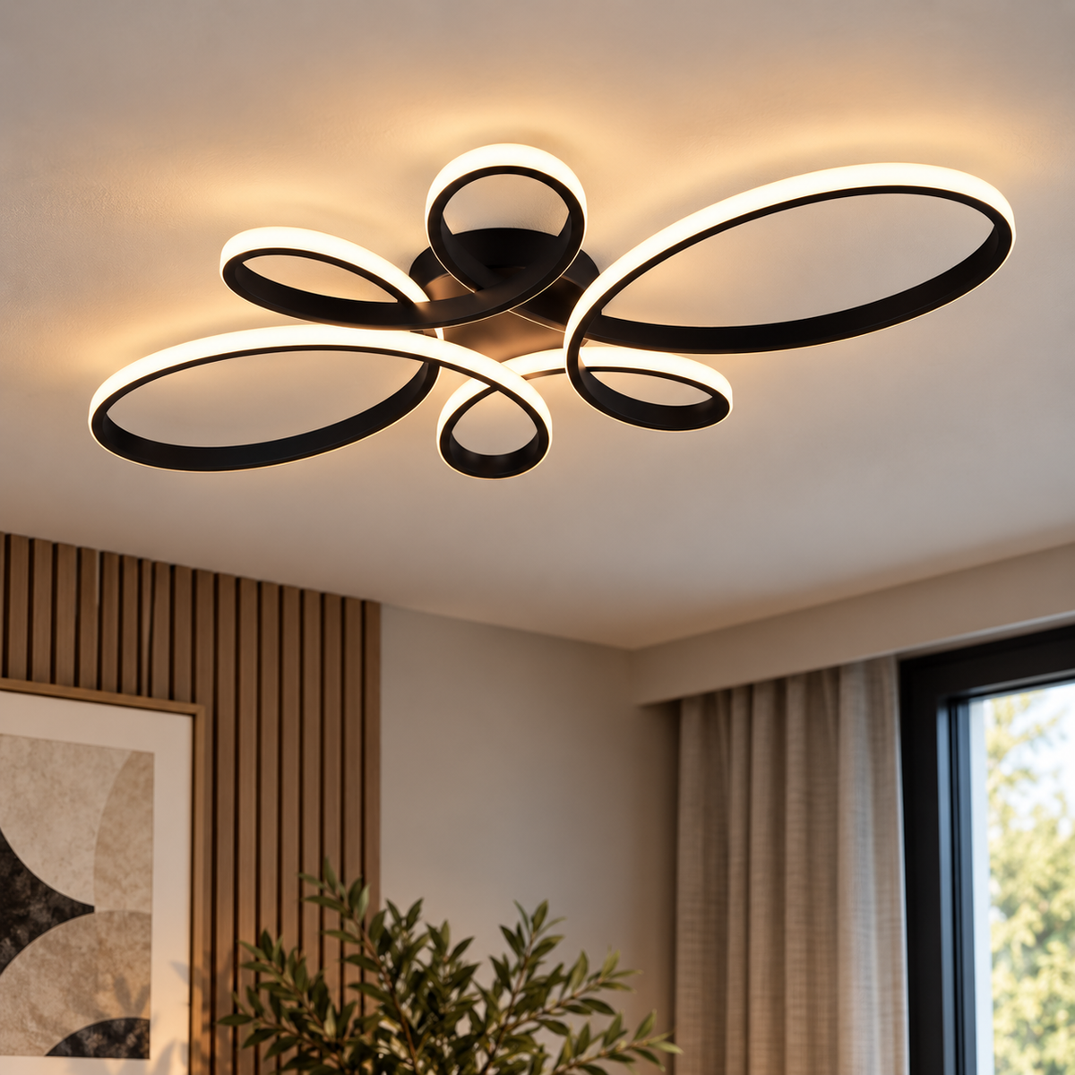 Fly Matt Black LED Ceiling Light