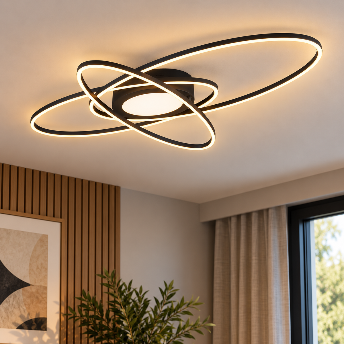 Ovine Matt Black LED Ceiling Light