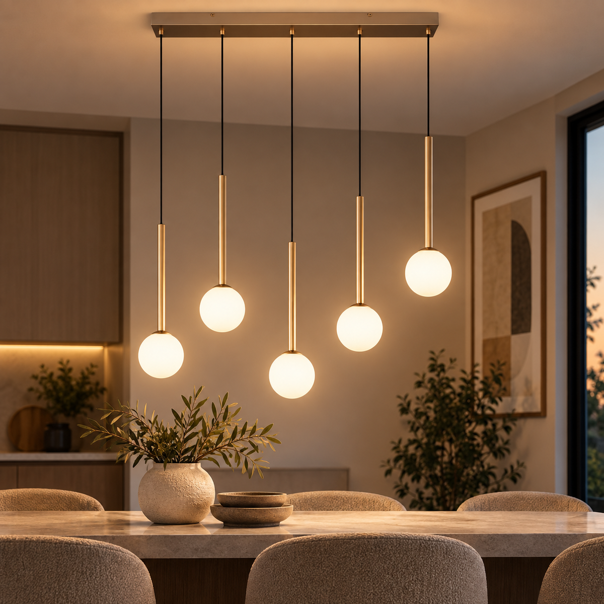 Firano 5 Light Ceiling Bar Pendant