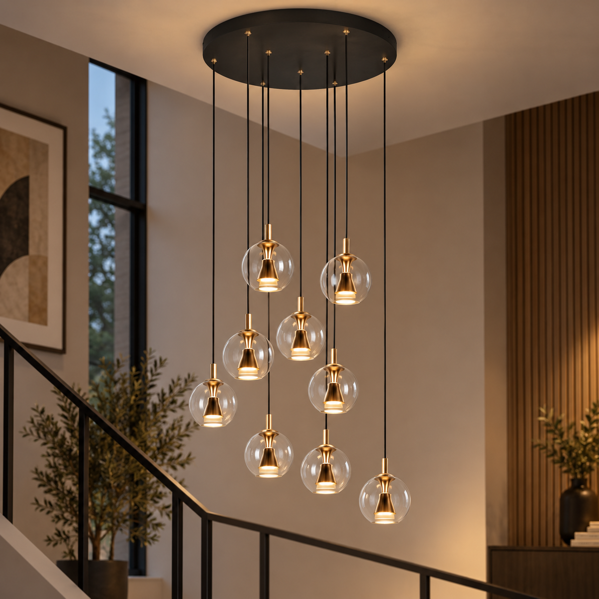 Solenne Black Multi-Light Chandelier