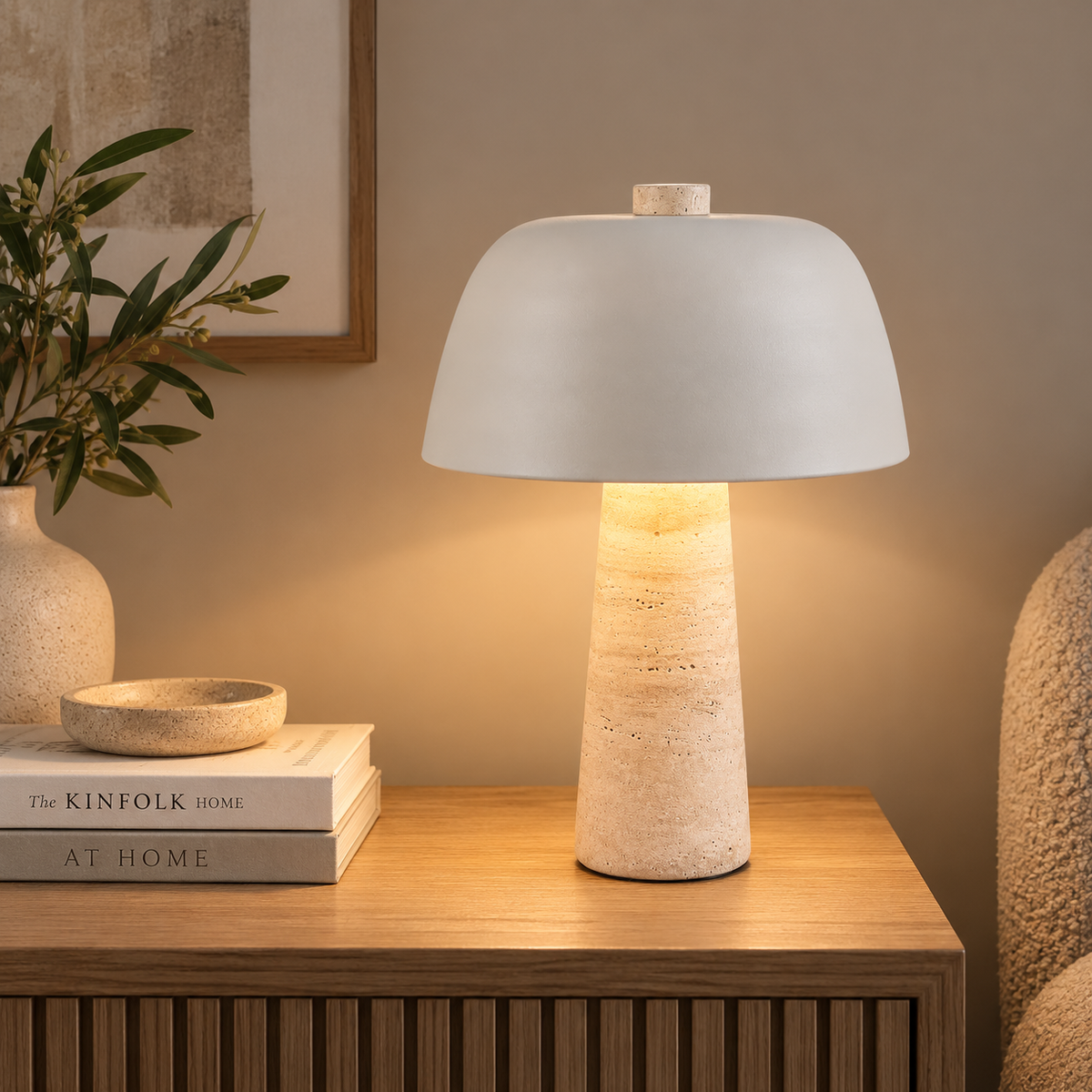 Timba Travertine Table Lamp