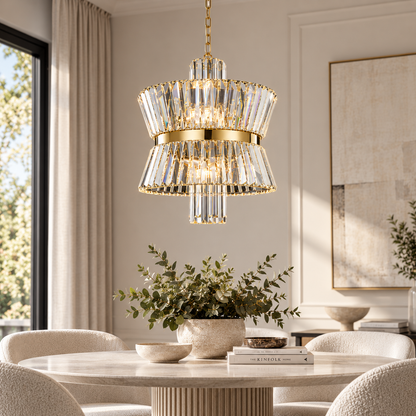 Aurelia Gold 8 Light Crystal Chandelier