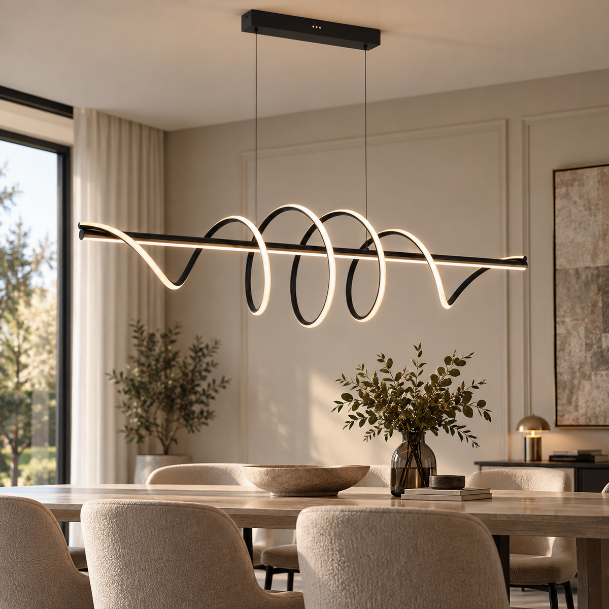 Twist Black Pendant Light