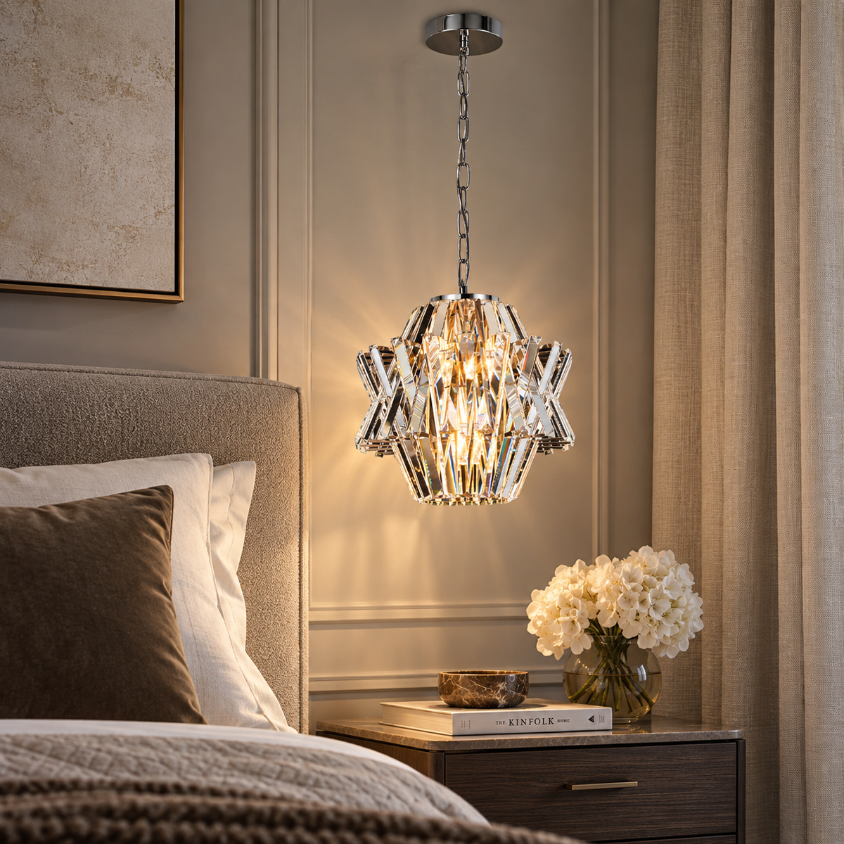 Crown Chrome 4 Light Crystal Chandelier