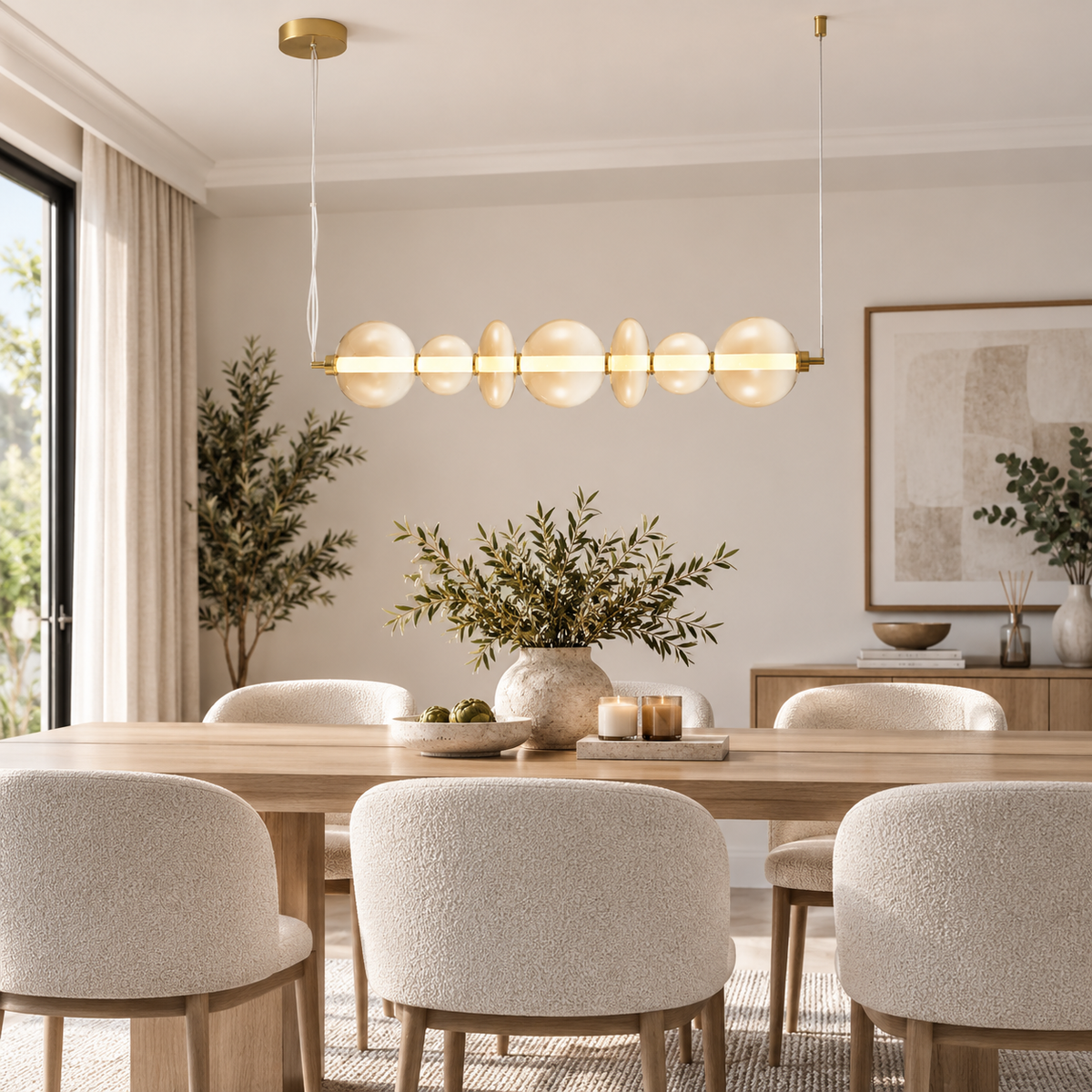Daphne Gold Glass Pendant Bar