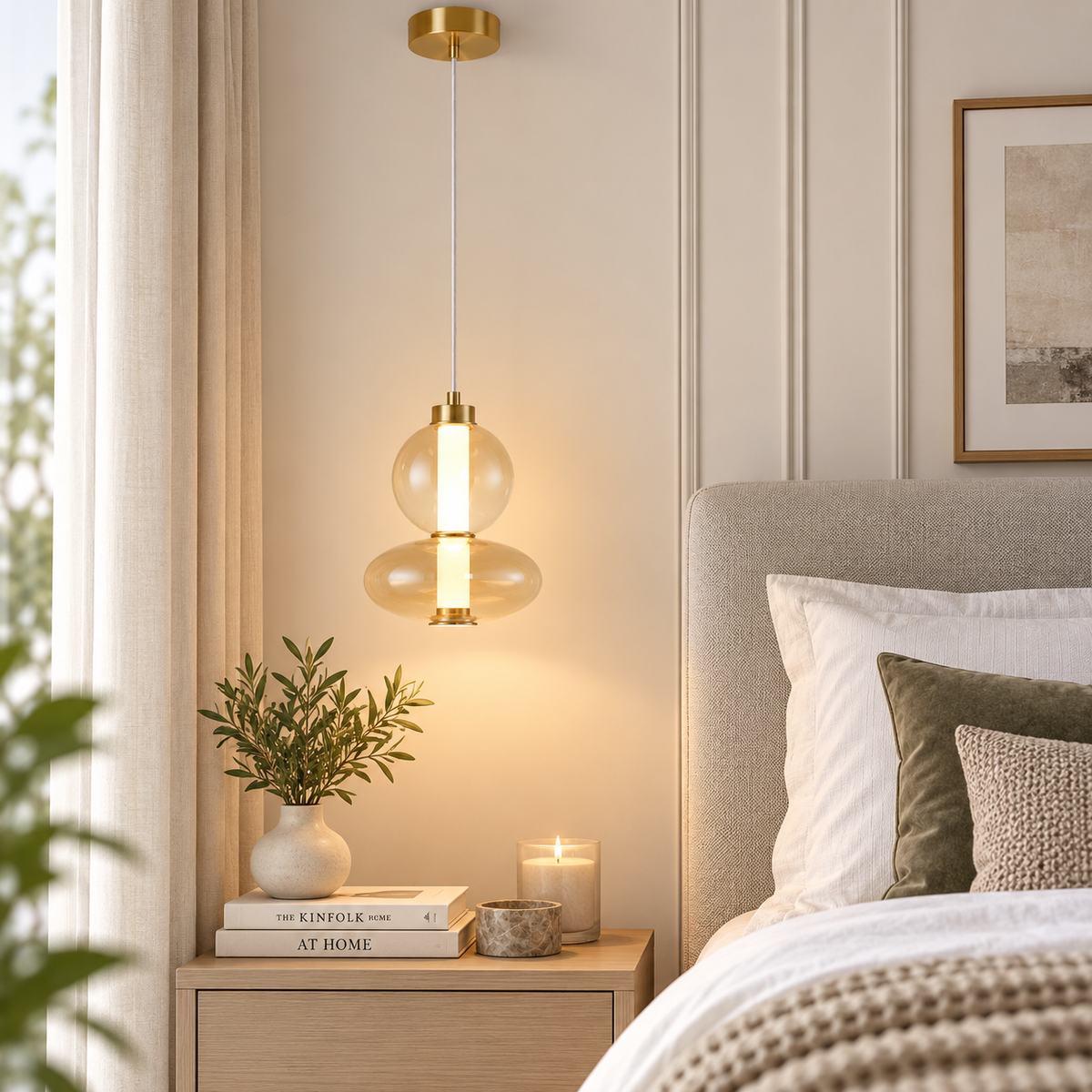 Daphne Gold Glass Pendant Light