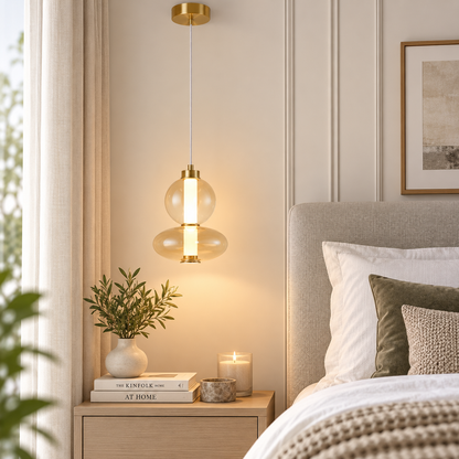 Daphne Gold Glass Pendant Light