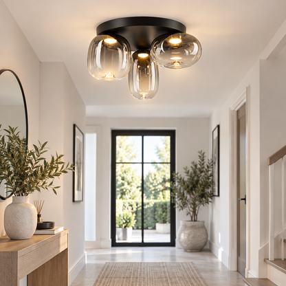 Vaso Black Glass Ceiling Light