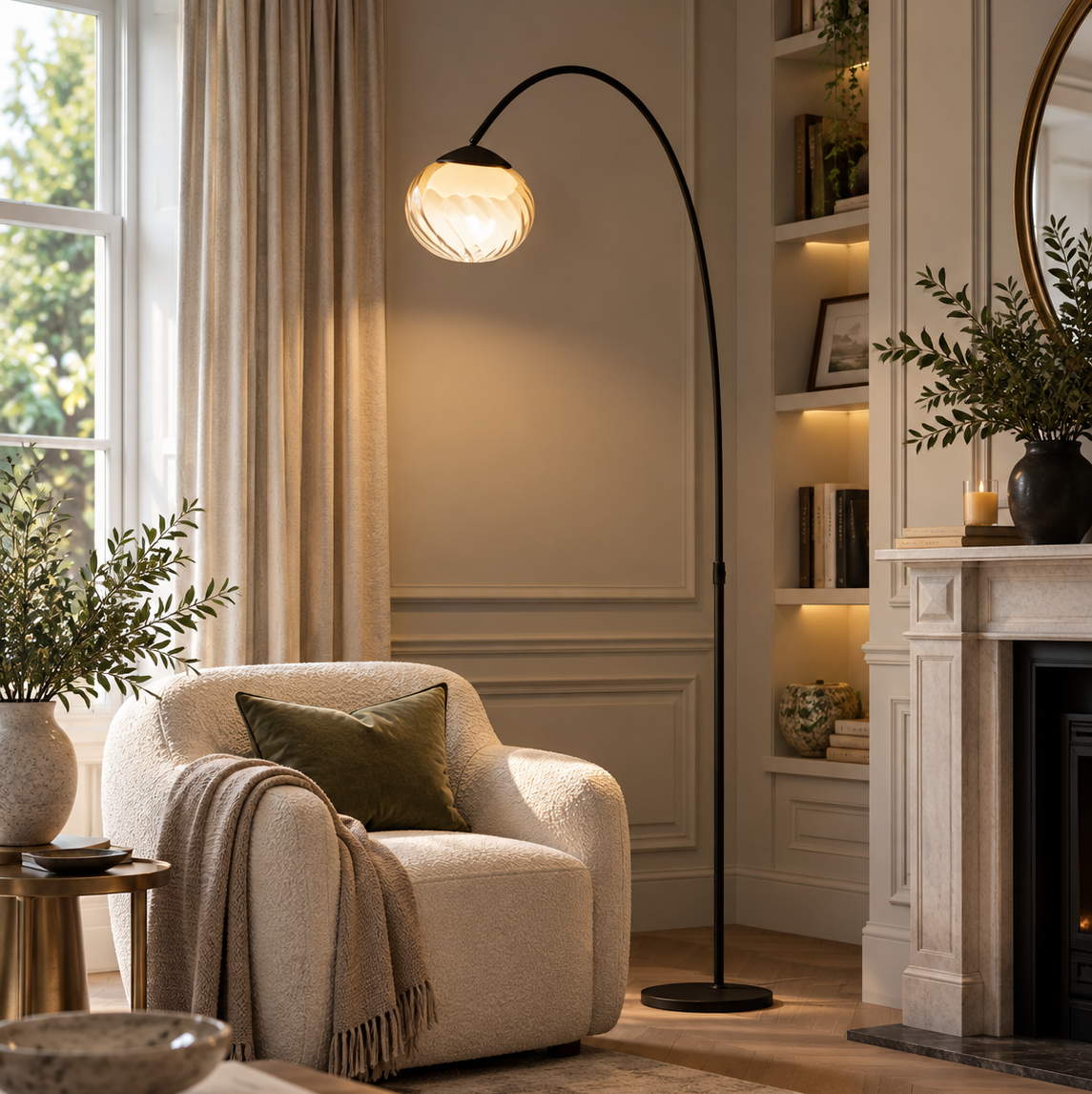 Pantoja Black LED Floor Lamp