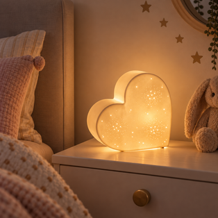 Kids Heart Ceramic Night Light