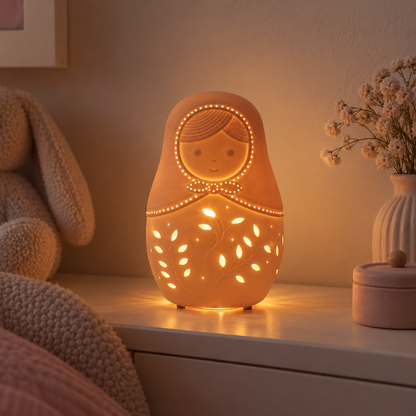 Kids Russian Doll Ceramic Night Light