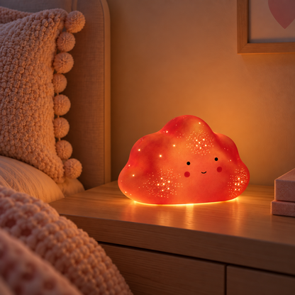 Kids Pink Cloud Ceramic Night Light