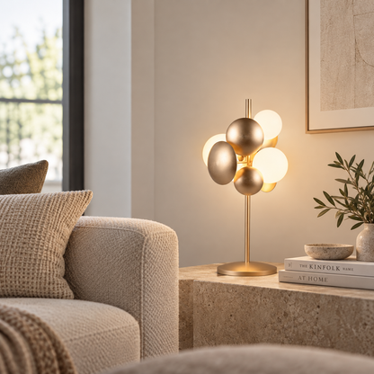 Bubble 3 Light Gold Table Lamp