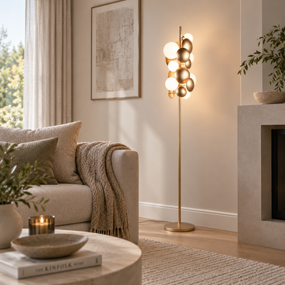 Bubble 7 Light Gold Floor Lamp