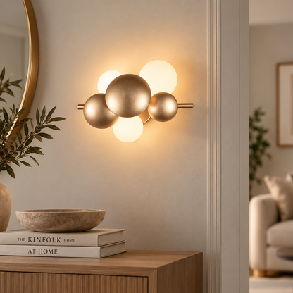 Bubble 3 Light Gold Wall Light