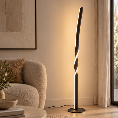 Ginko Matt Black LED Floor Lamp