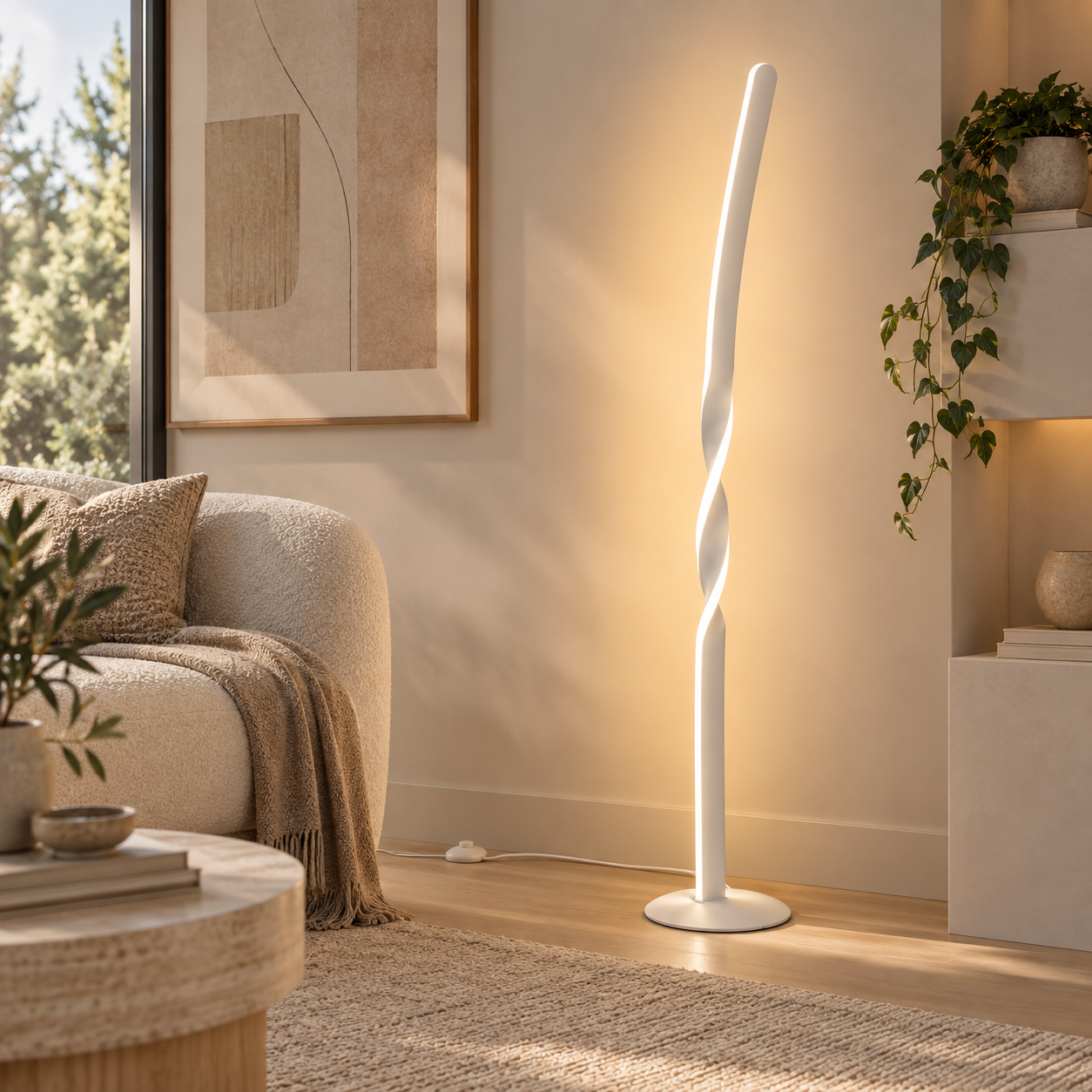 Ginko Matt White LED Floor Lamp