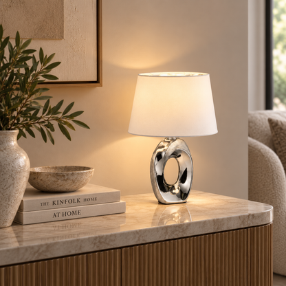 Taba Silver Table Lamp Small