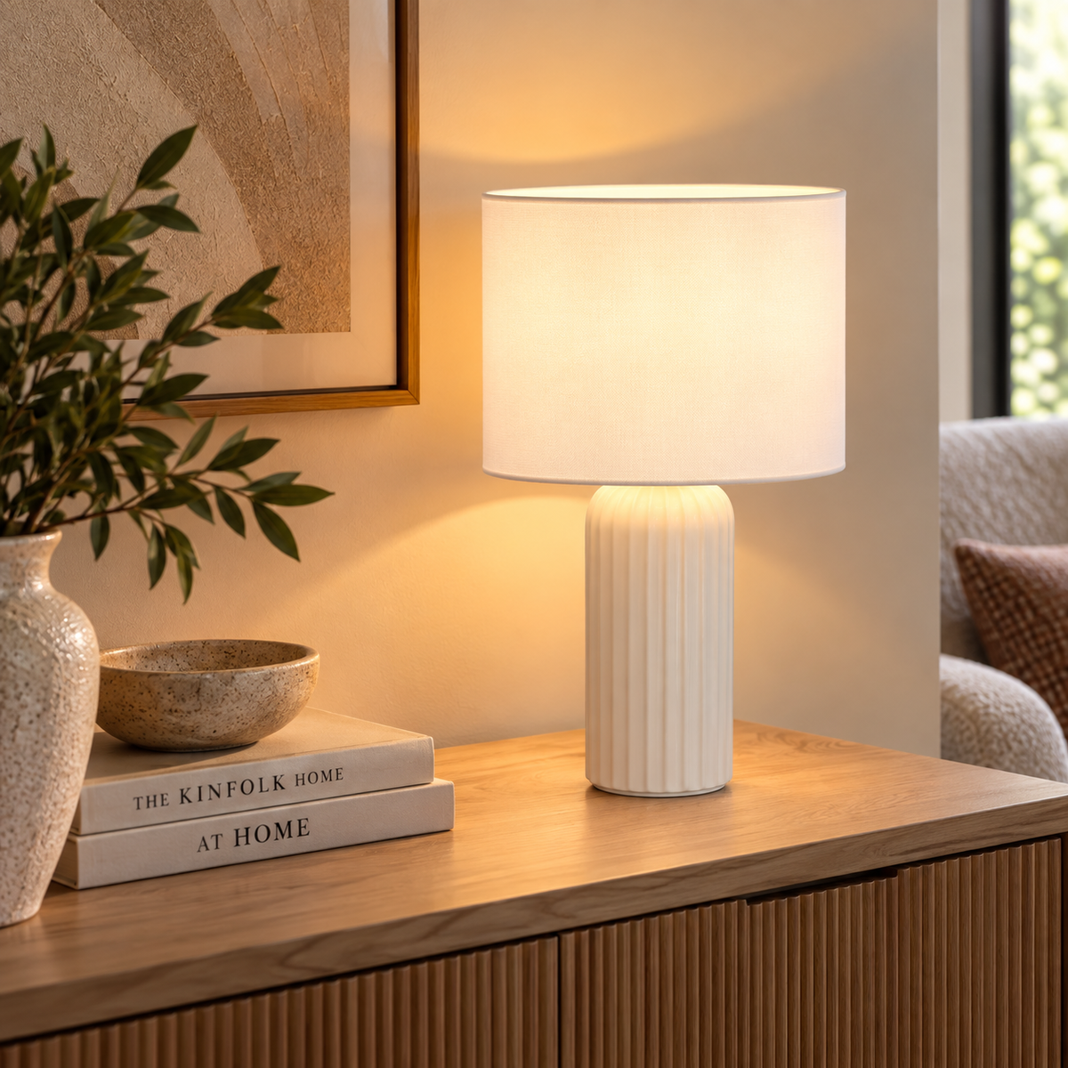 Blair Matt White Table Lamp Small