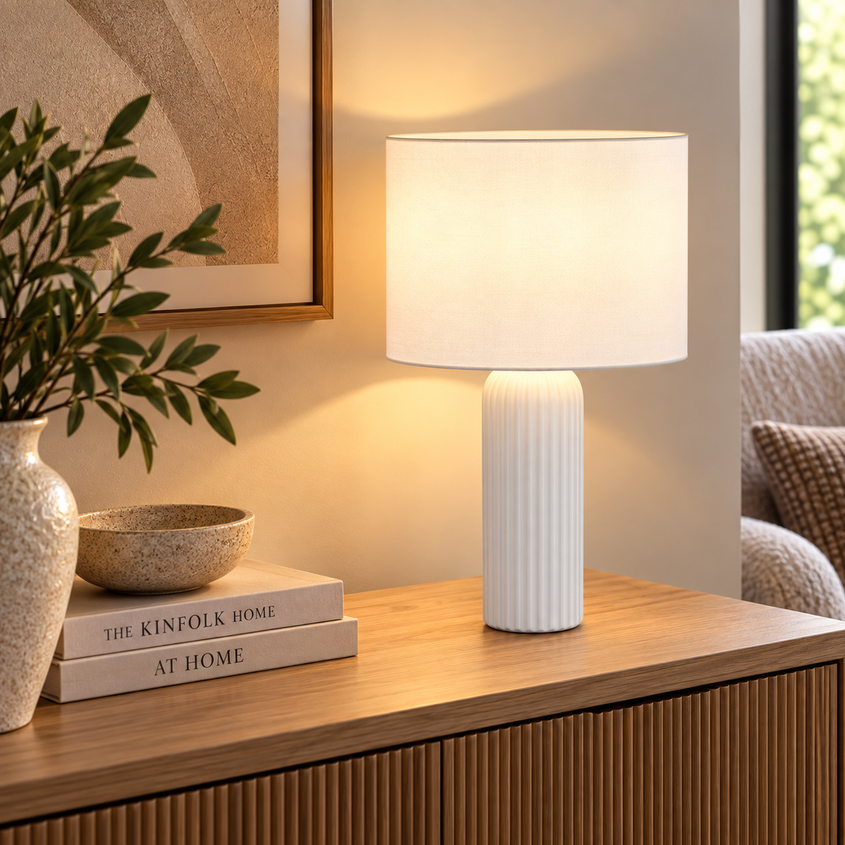 Blair Matt White Table Lamp Medium