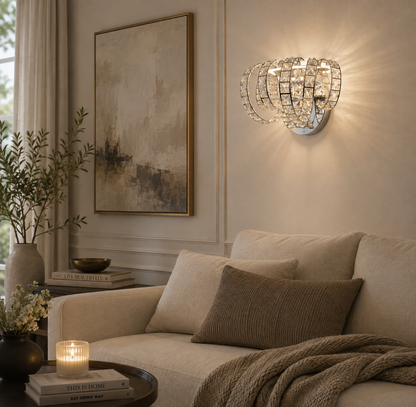 Shakira Polished Chrome & Crystal LED Wall Light
