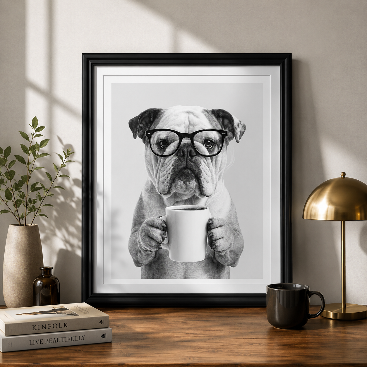 Bulldog Coffee Framed Wall Art – 30x40cm