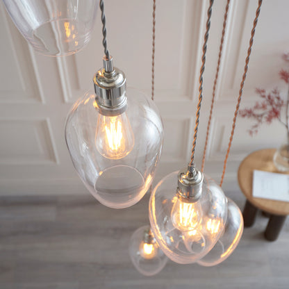 Stourton 7 Light Nickel & Clear Glass Cascade Pendant Light