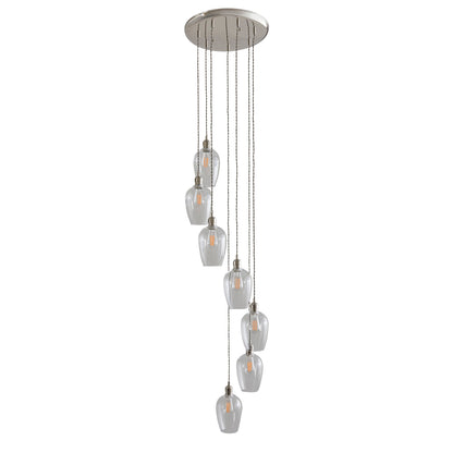 Stourton 7 Light Nickel & Clear Glass Cascade Pendant Light
