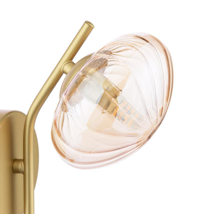 Ede Satin Gold & Amber Glass Wall Light