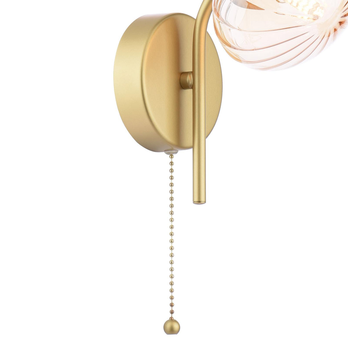 Ede Satin Gold & Amber Glass Wall Light