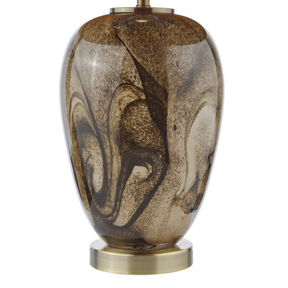 Egas Brown Marble Effect Art Glass Table Lamp