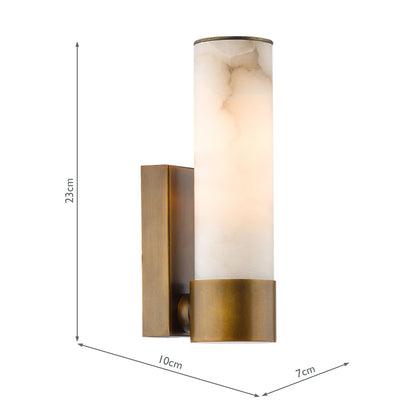 Eneco Bathroom Wall Light Bronze and Alabaster IP44