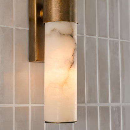 Eneco Bthroom Wall Light Bronze and Alabaster IP44