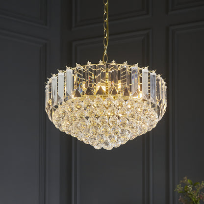 Fargo 6 Light Brass Pendant