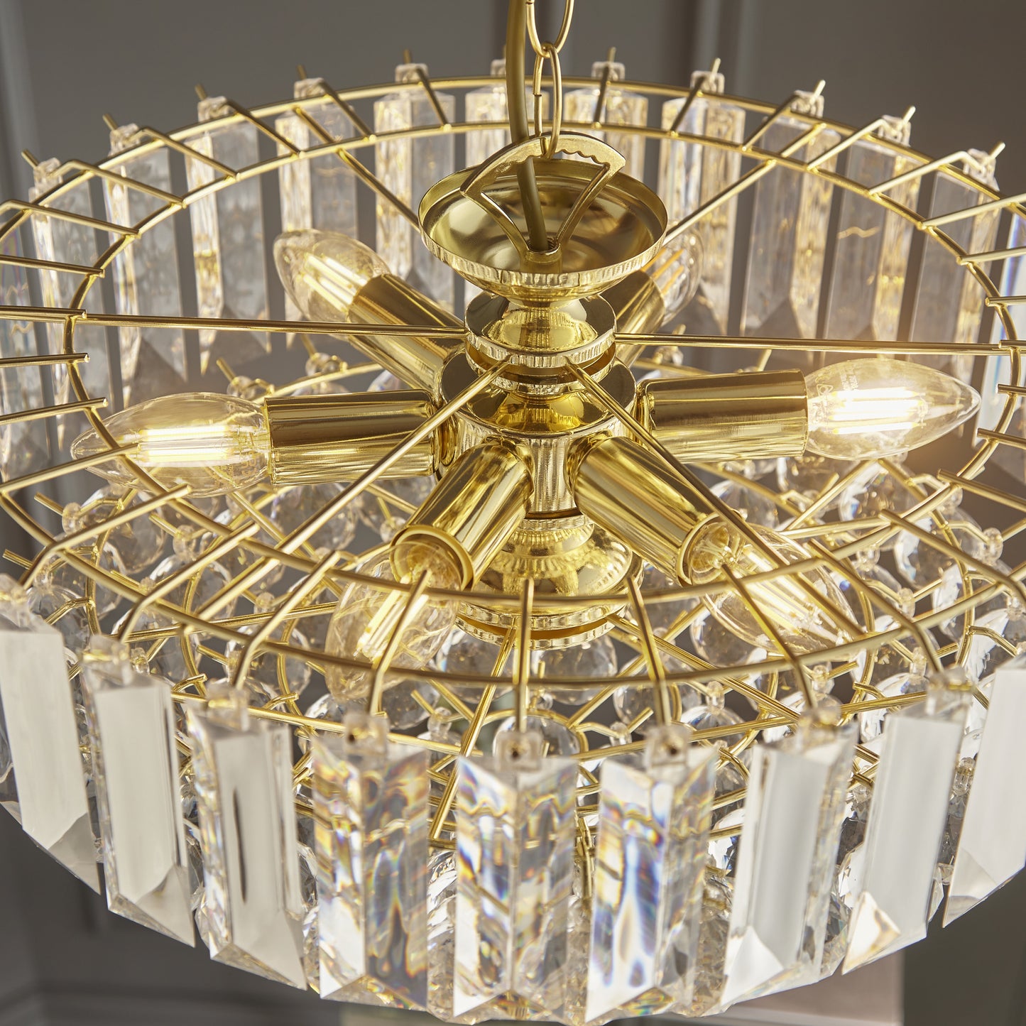 Fargo 6 Light Brass Pendant