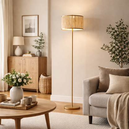 Fenella 3 Light Gold Floor Lamp