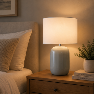 Fenda Grey Ceramic Table Lamp