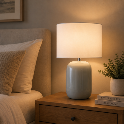 Fenda Grey Ceramic Table Lamp