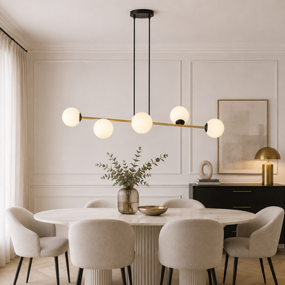 Gravity 6 Light Pendant Black & Gold