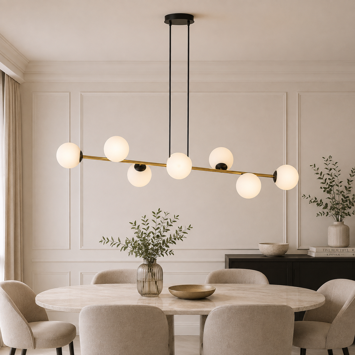 Gravity 8 Light Pendant Black & Gold