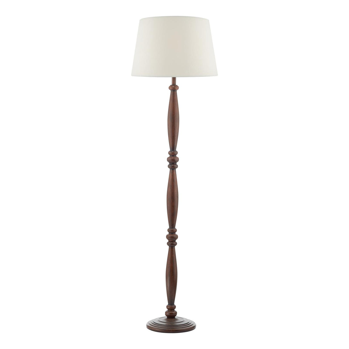 Hayward Dark Wood Effect Traditional Floor Lamp