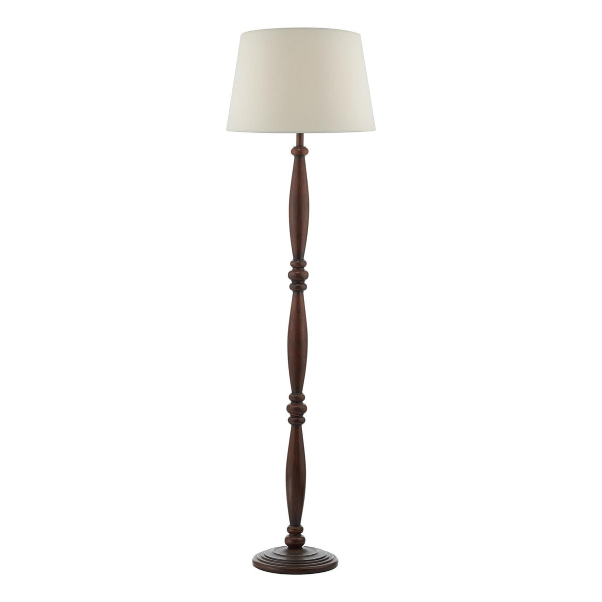Hayward Dark Wood Effect Traditional Floor Lamp
